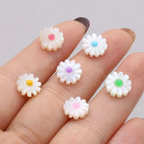 20PCS Natural Seashell Sunflower Beads for Jewelry Making
