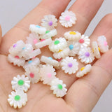 20PCS Natural Seashell Sunflower Beads for Jewelry Making