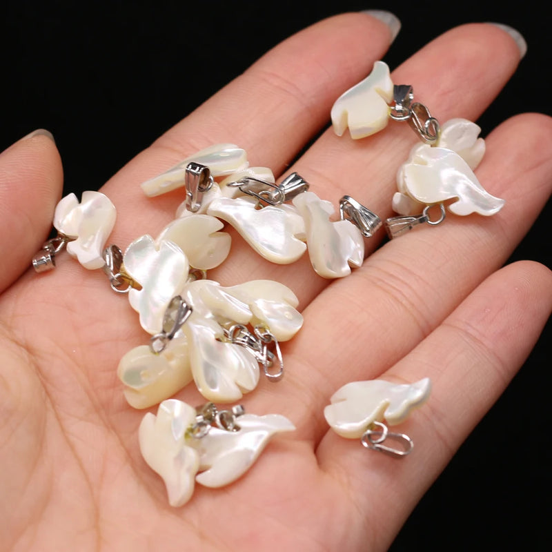 25PCS Natural Shell Dolphin Pendant for DIY Jewelry Making
