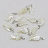 25PCS Natural Shell Fishbone Pendant Jewelry Making DIY Necklace Earring Charms