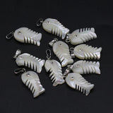 25PCS Natural Shell Fishbone Pendant Jewelry Making DIY Necklace Earring Charms