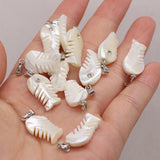 25PCS Natural Shell Fishbone Pendant Jewelry Making DIY Necklace Earring Charms