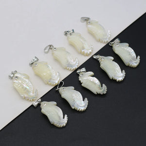 25PCS Natural Shell Hippocampus Pendant Necklace Earring Charm