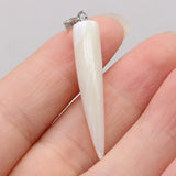 25PCS Natural Shell Cone Pendant For DIY Jewelry Making