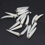 25PCS Natural Shell Cone Pendant For DIY Jewelry Making
