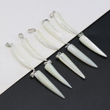 25PCS Natural Shell Cone Pendant For DIY Jewelry Making