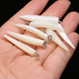 25PCS Natural Shell Cone Pendant For DIY Jewelry Making