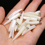 25PCS Natural Shell Cone Pendant For DIY Jewelry Making