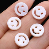 30PCS Natural Freshwater Shell Smiley Face Beads