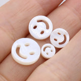 30PCS Natural Freshwater Shell Smiley Face Beads