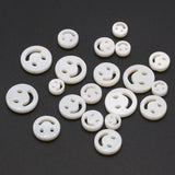 30PCS Natural Freshwater Shell Smiley Face Beads