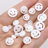 30PCS Natural Freshwater Shell Smiley Face Beads
