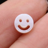 30PCS Natural Freshwater Shell Smiley Face Beads