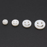 30PCS Natural Freshwater Shell Smiley Face Beads
