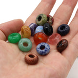 30PCS Natural Semi-precious Stone Abacus Large Hole Bead 6MM