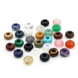 30PCS Natural Semi-precious Stone Abacus Large Hole Bead 6MM