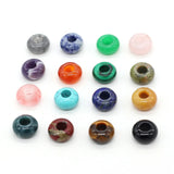 30PCS Natural Semi-precious Stone Abacus Large Hole Bead 6MM