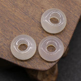 30PCS Natural Stone Rose Quartz Agate Large Hole Bead 7x14mm
