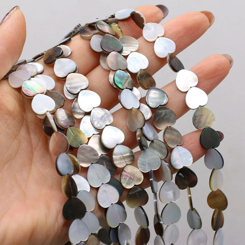 3PCS Natural Freshwater Shells Peach Heart Beads DIY Jewelry Making