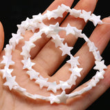 3PCS Natural Freshwater Shells Five-pointed Star Bead DIY Necklace