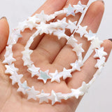 3PCS Natural Freshwater Shells Five-pointed Star Bead DIY Necklace