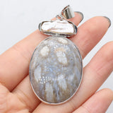 3PCS Shell Grey Egg Pendant for Jewelry Making DIY Necklace Earrings