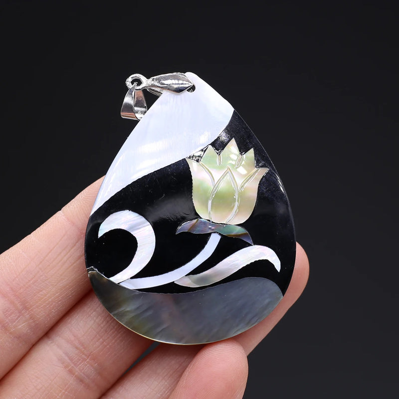 Natural Shell Drop Flower Pendant for Jewelry Making DIY Necklace Accessories