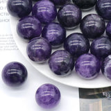 3PCS Amethyst Round Ball 25MM Bead Reiki Healing Decor
