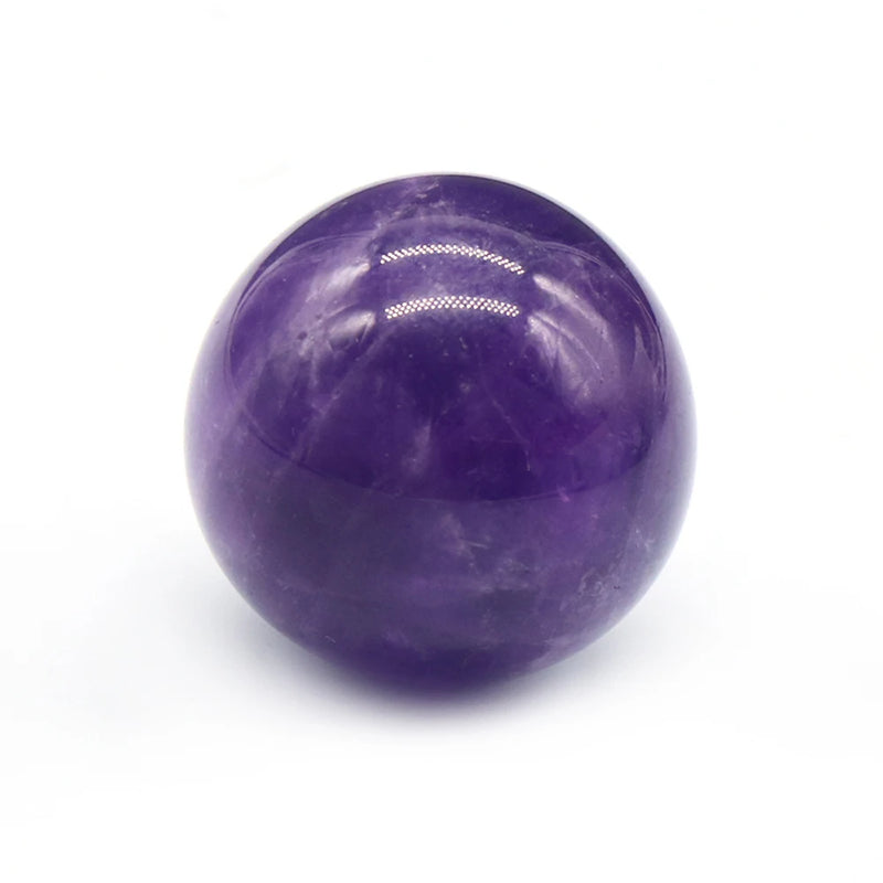 3PCS Amethyst Round Ball 25MM Bead Reiki Healing Decor