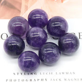3PCS Amethyst Round Ball 25MM Bead Reiki Healing Decor