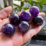 3PCS Amethyst Round Ball 25MM Bead Reiki Healing Decor