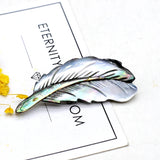 4PCS Feather Brooch Abalone Shell 23x59mm DIY Necklace Hanging Charms