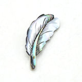 4PCS Feather Brooch Abalone Shell 23x59mm DIY Necklace Hanging Charms