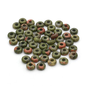 50PC Opal Agate Unakite Malaysian Jade Natural Stone Abacus Hole Beads
