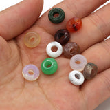 50PC Opal Agate Unakite Malaysian Jade Natural Stone Abacus Hole Beads