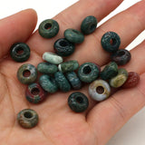 50PC Opal Agate Unakite Malaysian Jade Natural Stone Abacus Hole Beads
