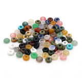 50PC Opal Agate Unakite Malaysian Jade Natural Stone Abacus Hole Beads