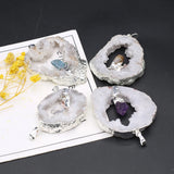 5PCS Agate Irregular Geode Slice Pendant DIY Jewelry Necklace Accessorie