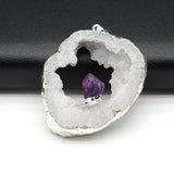 5PCS Agate Irregular Geode Slice Pendant DIY Jewelry Necklace Accessorie