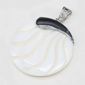 5PCS Natural Shell Round Pendant for Jewelry Making DIY Necklace Earrings