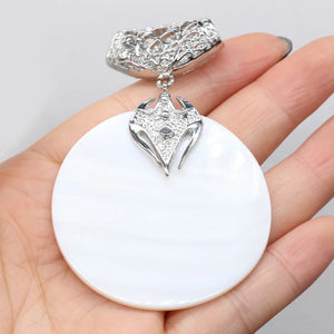 5PCS Natural Shell Round Pendant for Jewelry Making DIY Necklace Earrings