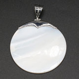5PCS Natural Shell Round Pendant for Jewelry Making DIY Necklace Earrings