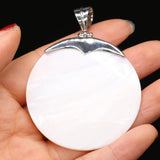 5PCS Natural Shell Round Pendant for Jewelry Making DIY Necklace Earrings