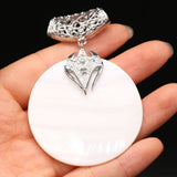 5PCS Natural Shell Round Pendant for Jewelry Making DIY Necklace Earrings