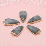 6PCS Labradorite Triangle Pendants for DIY Necklace Making