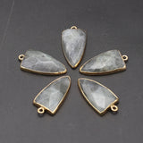 6PCS Labradorite Triangle Pendants for DIY Necklace Making