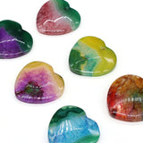 6PCS Natural Agate Love Heart Pendant Stones