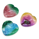 6PCS Natural Agate Love Heart Pendant Stones