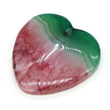 6PCS Natural Agate Love Heart Pendant Stones