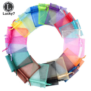 100Pcs Jewelry Wedding Gift Pouch Draw String Candy Birthday Party Bag